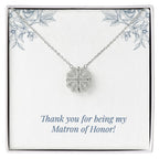 Matron of Honor 'Thank You' Magnetic Hearts Necklace & Card from Bride