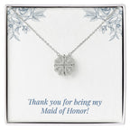 Maid of Honor 'Thank You' Magnetic Hearts Necklace & Card from Bride