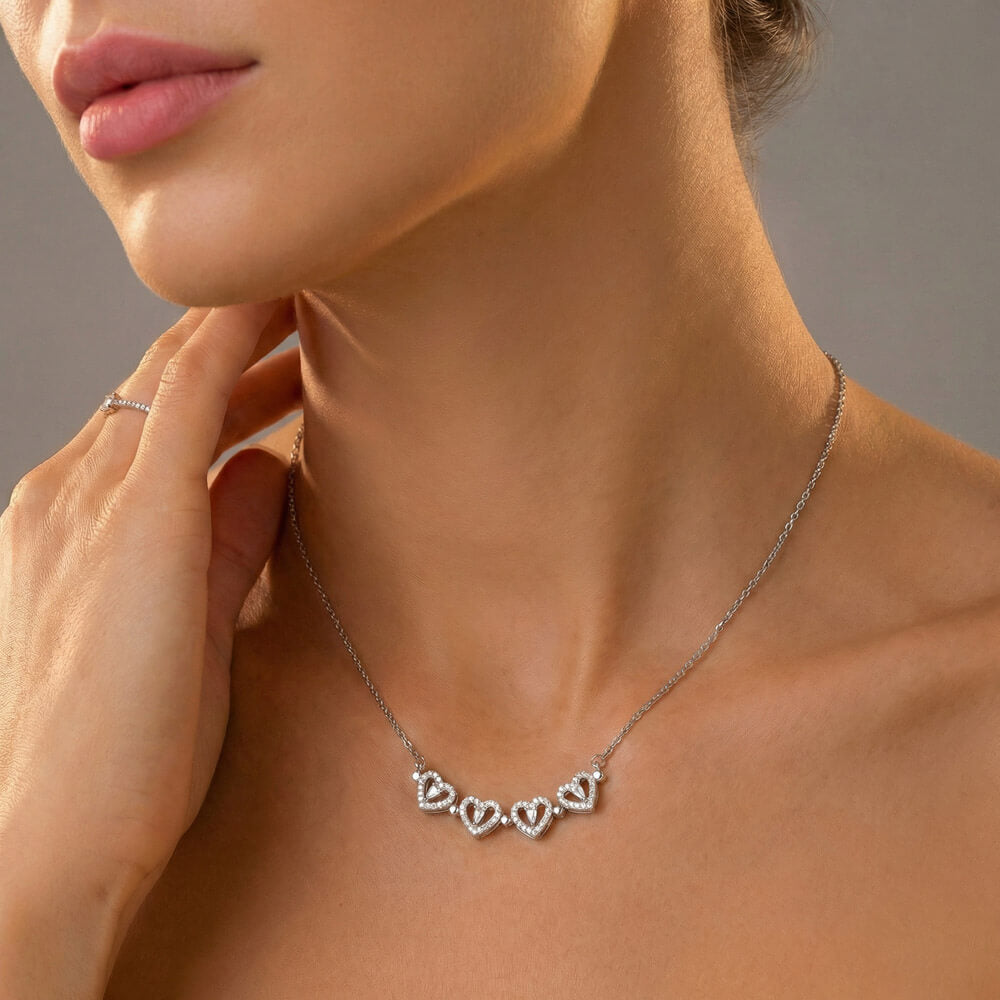 Bridesmaid 'Thank You' Magnetic Hearts Necklace & Card from Bride