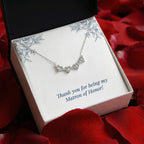 Matron of Honor 'Thank You' Magnetic Hearts Necklace & Card from Bride
