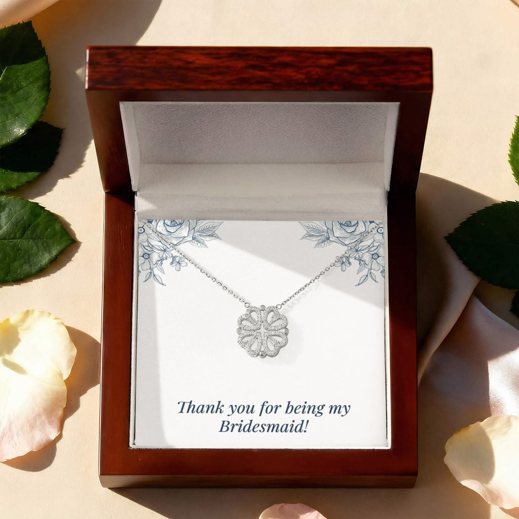 Bridesmaid 'Thank You' Magnetic Hearts Necklace & Card from Bride