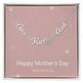 Mom Mother's Day Personalized 2 or 3 Name Necklace & Card from Children