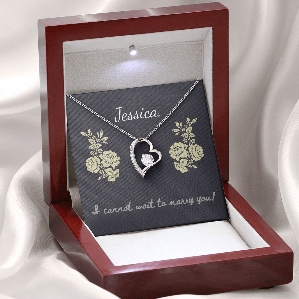 Bride "Forever Love" Heart Necklace for Wedding Day | Personalized Gift from Groom | First Look Gift