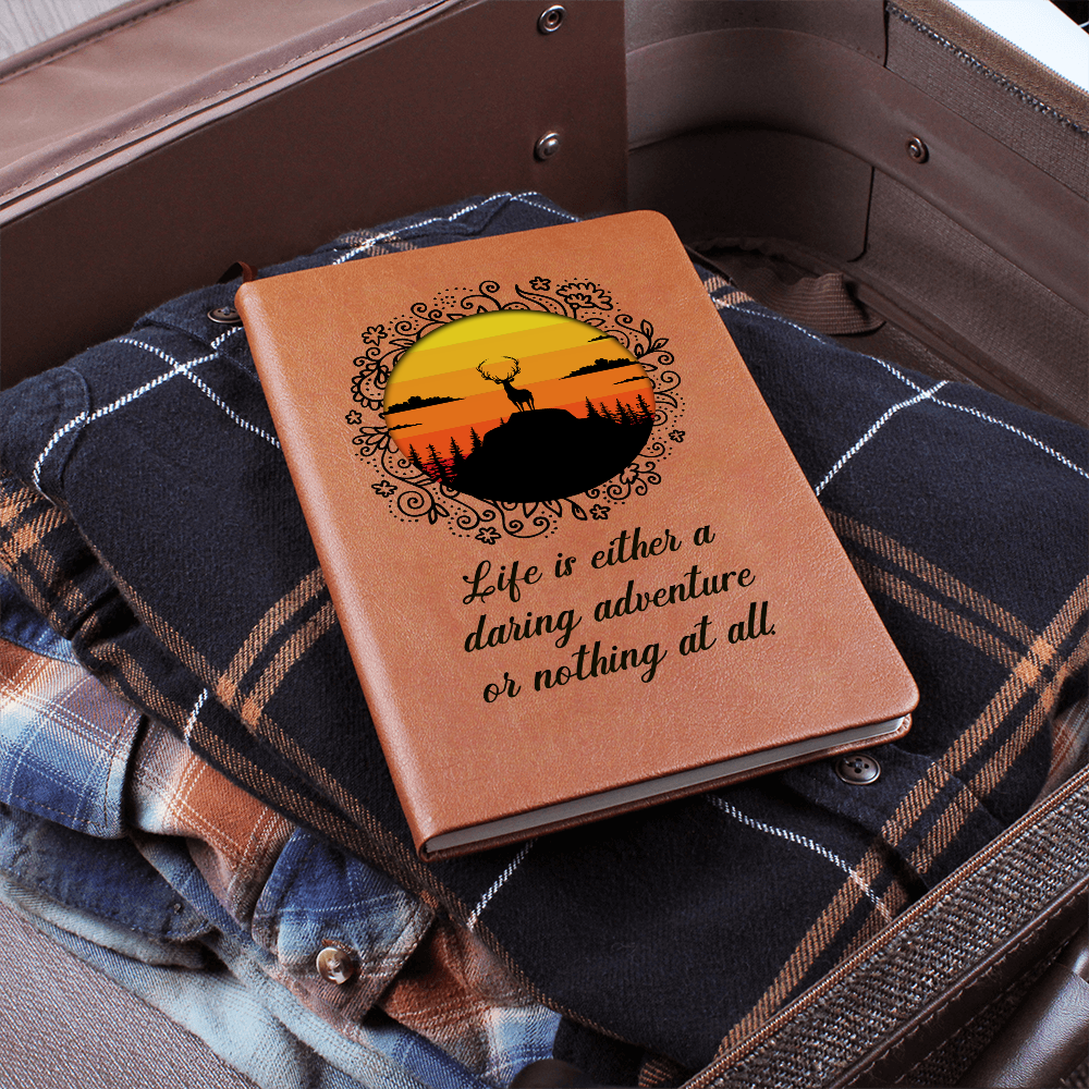 Daring Adventure Wilderness Sunset Vegan Leather Journal
