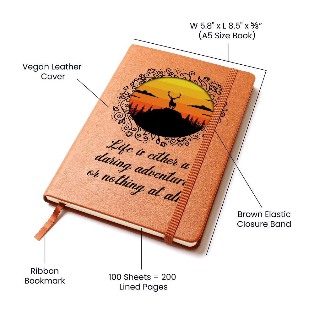 Daring Adventure Wilderness Sunset Vegan Leather Journal