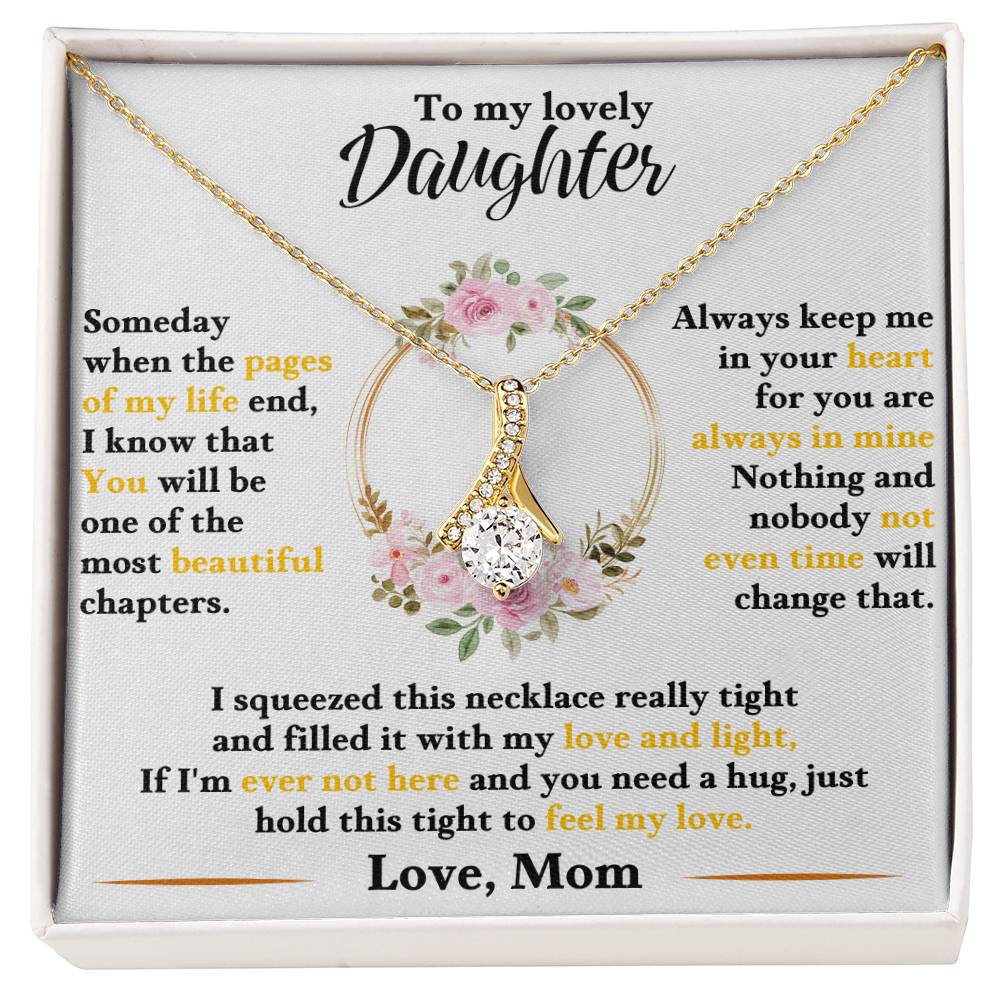 Daughter Alluring Beauty Necklace, Card & Gift Box from Mom