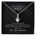 Wife How Much I Adore You Necklace, Card & Gift Box from Husband