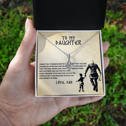 Daughter 'Aim For The Skies' Necklace, Card & Gift Box from Dad
