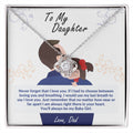Daughter 'Always In Your Heart' Love Knot Necklace, Card & Gift Box from Dad