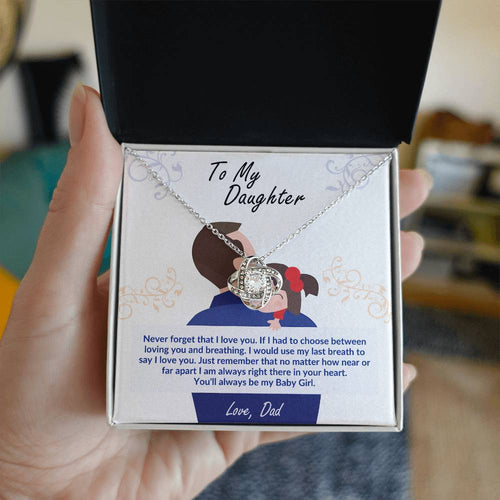 Daughter 'Always In Your Heart' Love Knot Necklace, Card & Gift Box from Dad