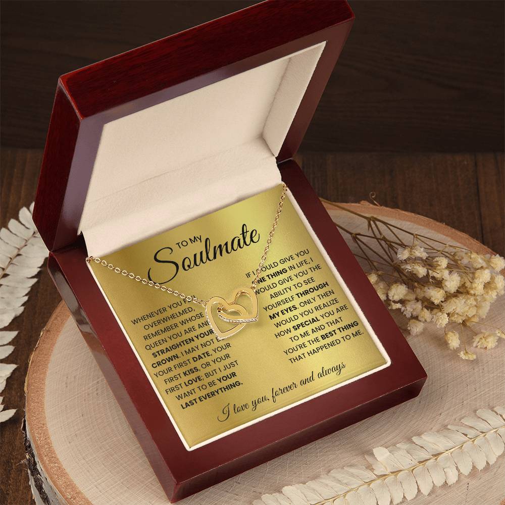 Soulmate Interlocking Hearts Necklace, Card & Gift Box from Partner