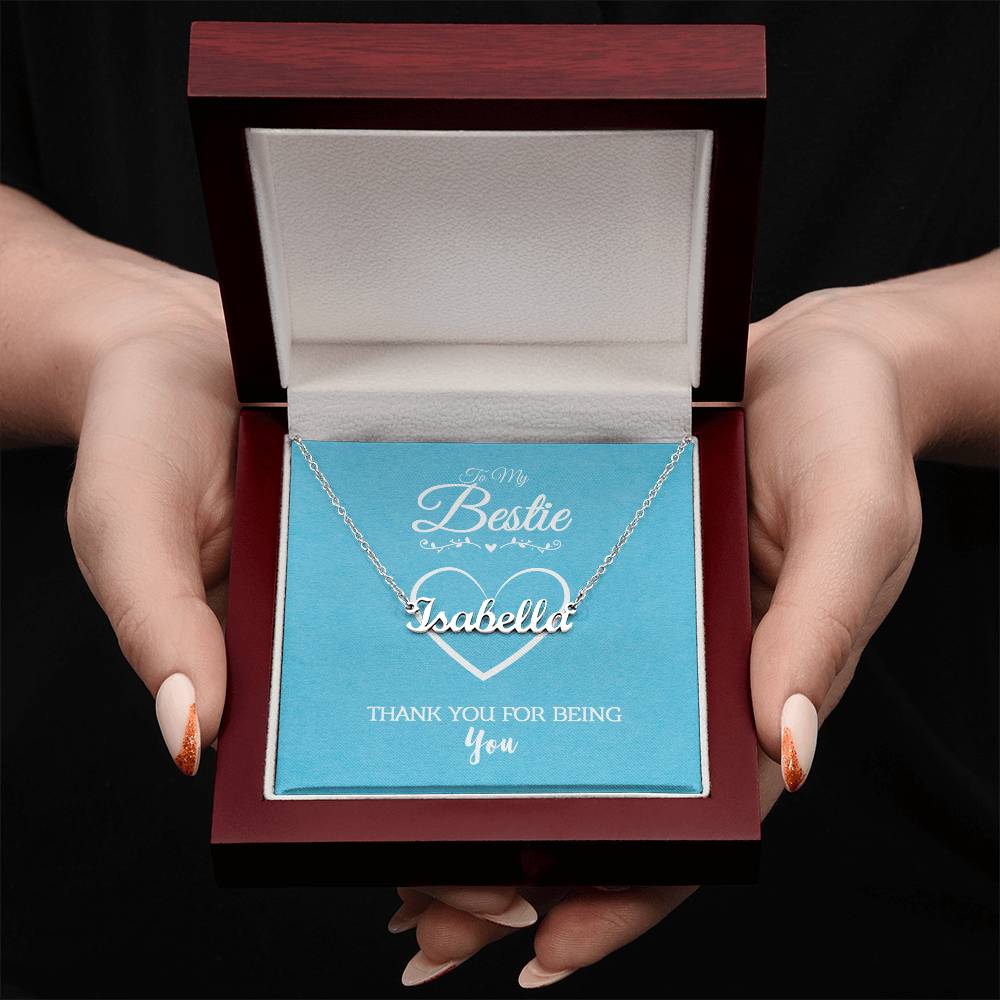 Friend Personalized Name Necklace | 'Thank You for Being You' from Bestie