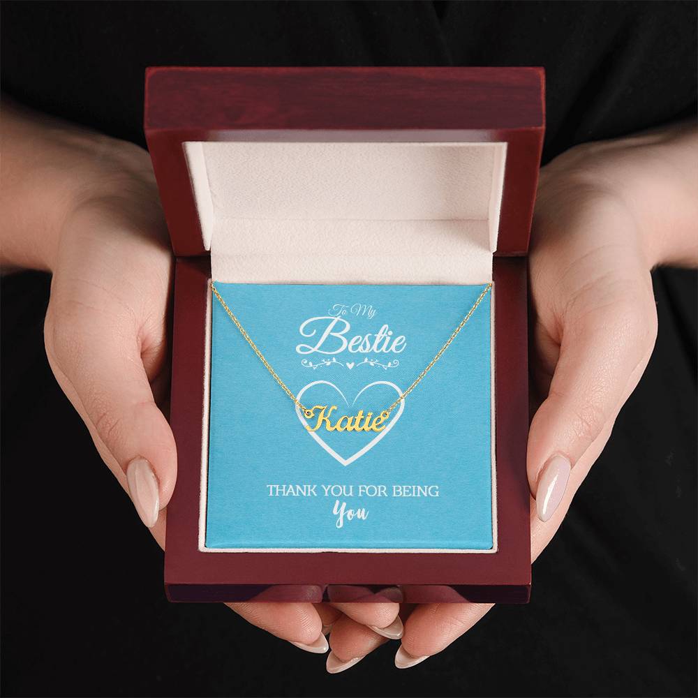 Friend Personalized Name Necklace | 'Thank You for Being You' from Bestie