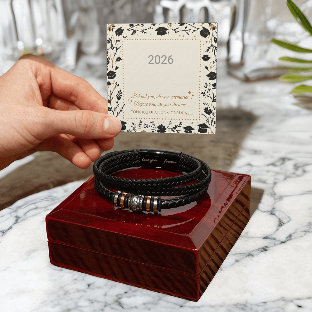 Son Graduation 'Love You Forever' Bracelet from Parents or Grandparents