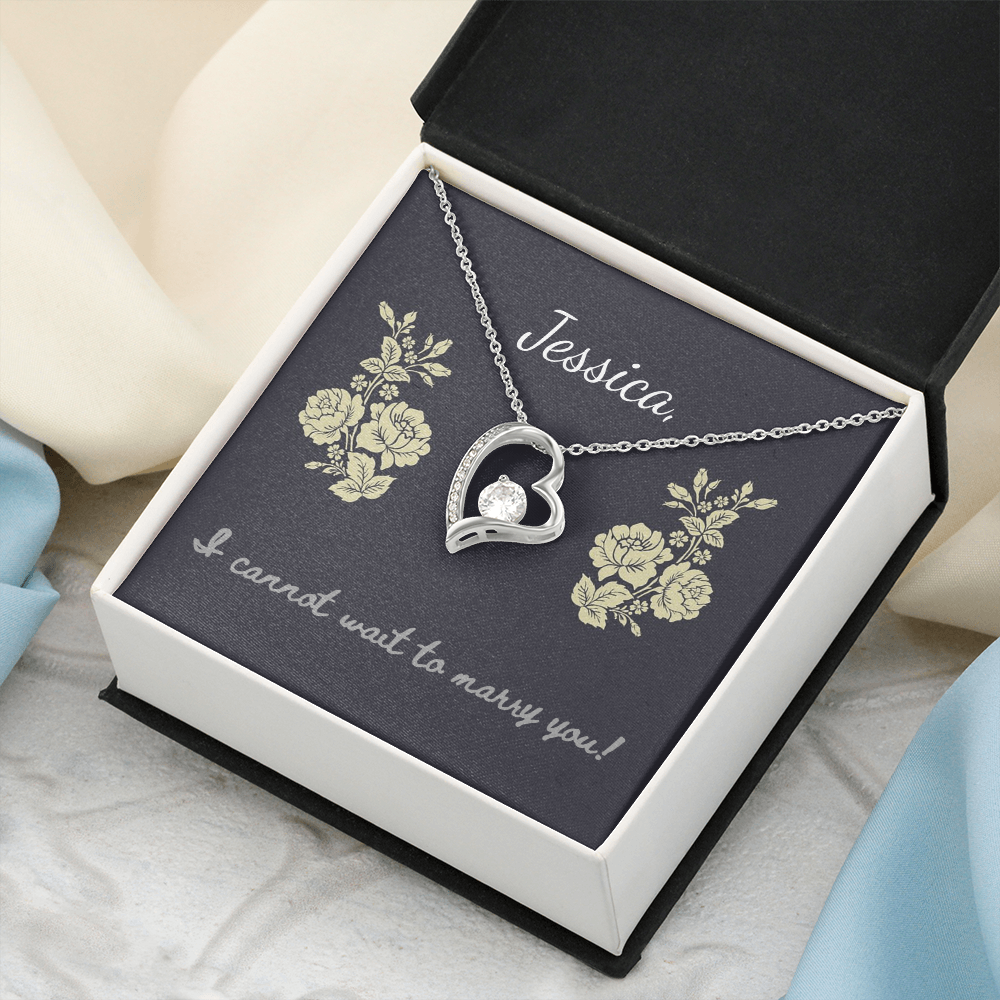Bride "Forever Love" Heart Necklace for Wedding Day | Personalized Gift from Groom | First Look Gift