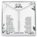 Sister Birthday 'Spread My Wings' Vertical Bar Necklace, Card & Gift Box