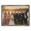 Bride & Groom 52"x37" Personalized Heirloom Photo Woven Blanket | Wedding Gift for Couple | Bridal Party Gift