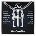 Dad 'Words That Go Unsaid' Cross Necklace, Card & Gift Box from Son
