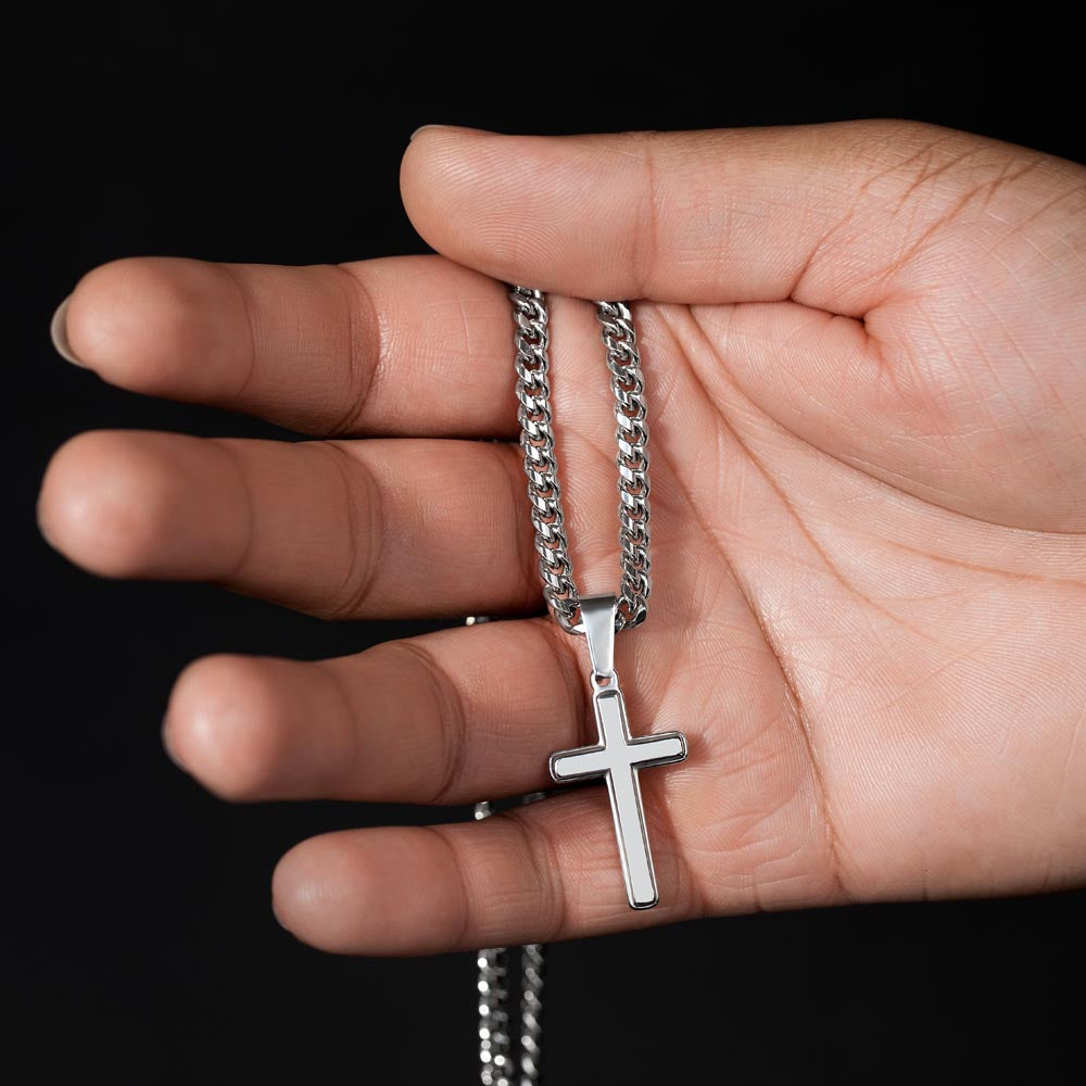 Dad 'Words That Go Unsaid' Cross Necklace, Card & Gift Box from Son
